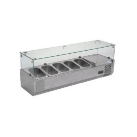 MIGSA RT-1200L Topping Refrigerado Sobre Mostrador 5 Insertos C/Capelo