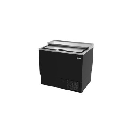 ASBER AGF-50-HC Glass Froster en Vinil Negro 2 Puerta Solida Corrediza 44.1 Pies Cúbicos