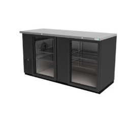 ASBER ABBC-68G-HC Contra Barra en Vinyl Negro 2 Puertas de Cristal 18.2 Pies Cubicos