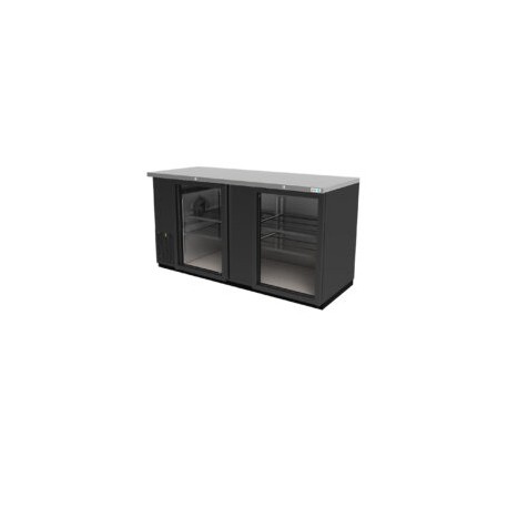 ASBER ABBC-68G-HC Contra Barra en Vinyl Negro 2 Puertas de Cristal 18.2 Pies Cubicos