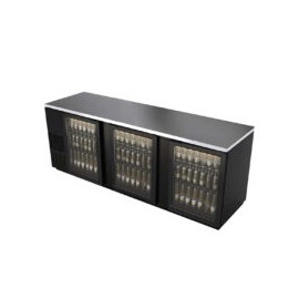 ASBER ABBC-94G-HC Contra Barra en Vinyl Negro 3 Puertas de Cristal 26.4 Pies Cubicos