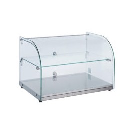 MIGSA RTZ-45L Vitrina Exhibidora Neutra de Cristal Curvo